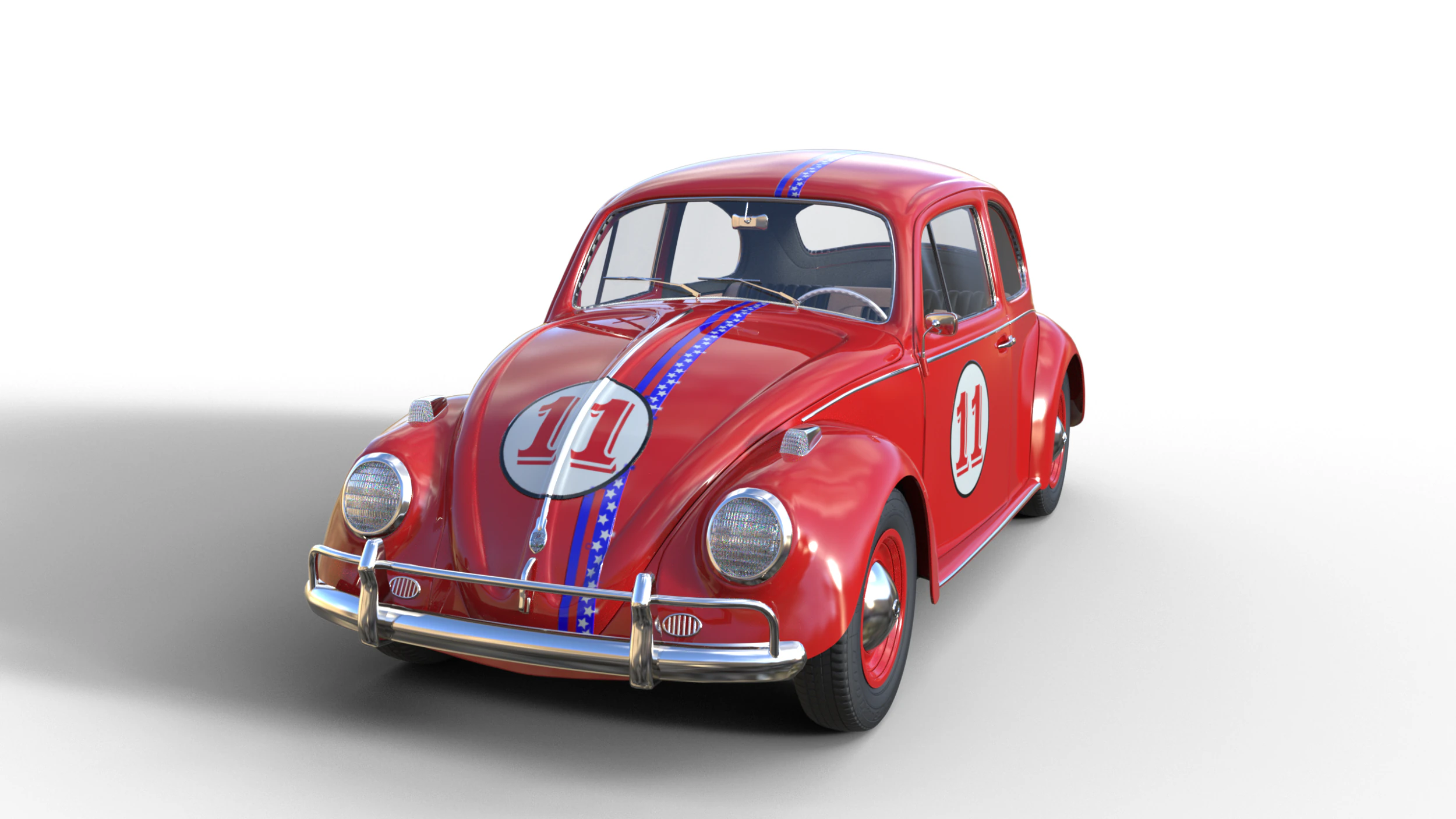 Red Beetle Racer The Spirit of the Track Classic Custom 3D Print Model .c4d .max .obj .3ds .fbx .stl .blend 