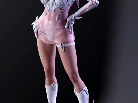 Luna, le protocole Cyber-Idol de Neon Blossom Modèles 3D en vedette