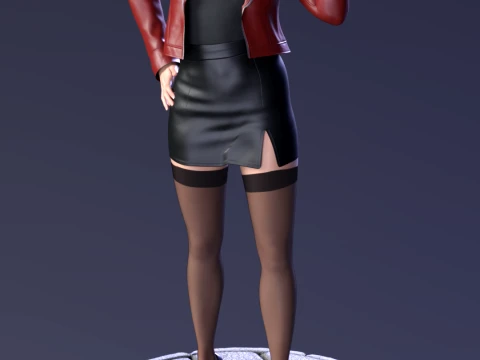 Claire The Red Jacket Renegade Modern Noir Edition 3D Print Model