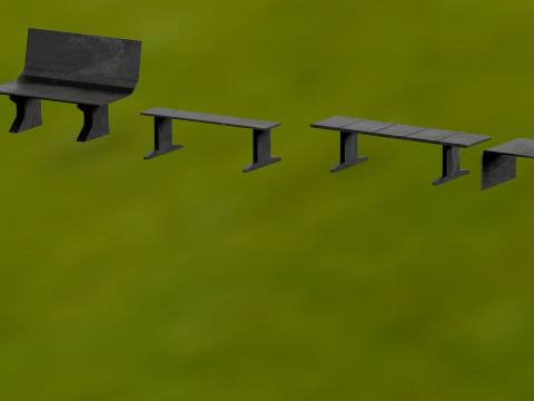 कंक्रीट पार्क बेंच बैंकोस डे प्रा डे कंक्रीटो 3D मॉडल