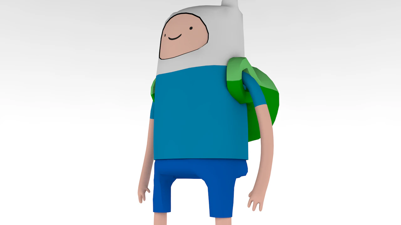 Finn Adventure Time 3D Model .c4d .max .obj .3ds .fbx .stl .blend