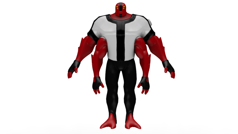 Four Arms 3D Model .c4d .max .obj .3ds .fbx .stl .blend 
