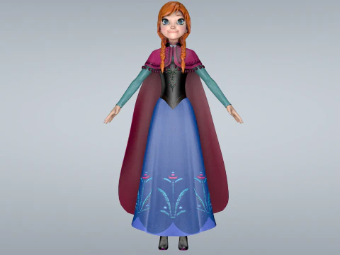 अन्ना जमे हुए 3D मॉडल