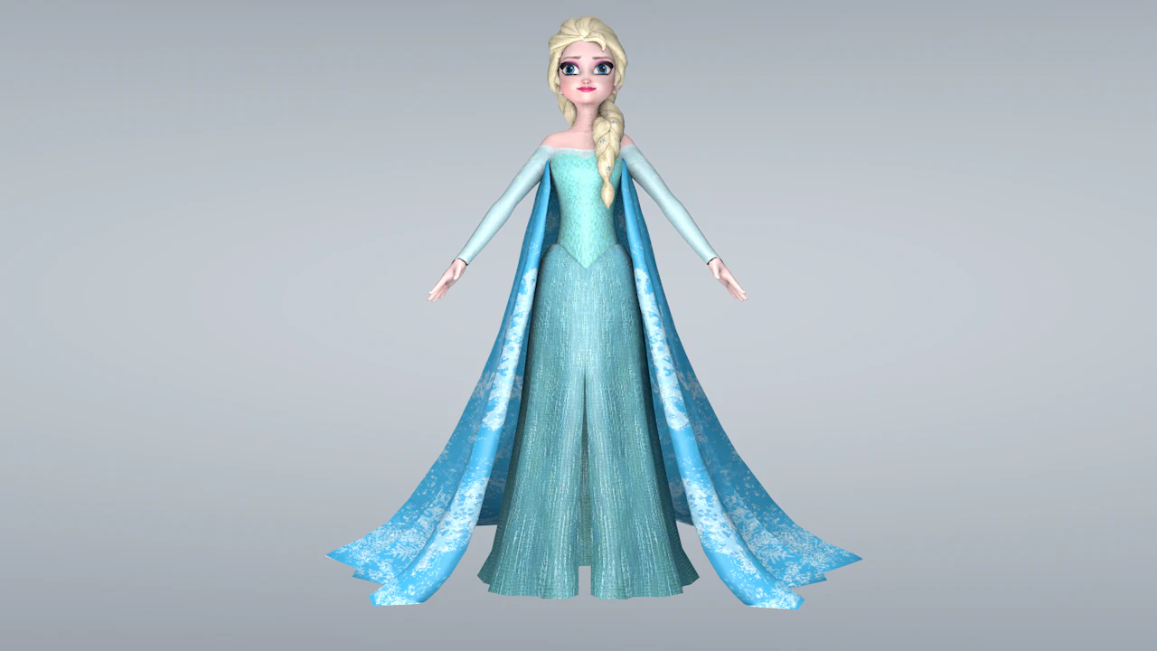 Elsa Frozen 3D Model .c4d .max .obj .3ds .fbx .stl .blend 