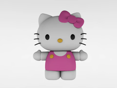Hello Kitty Low Poly 3D Model