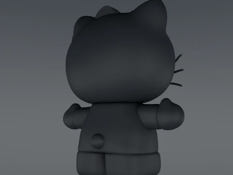 Ciao Kitty Low Poly Modello 3D