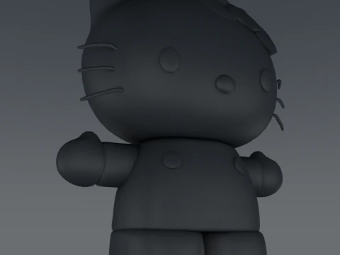 Ciao Kitty Low Poly Modello 3D