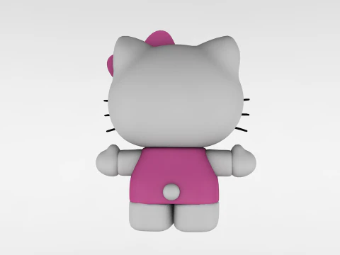 Ciao Kitty Low Poly Modello 3D
