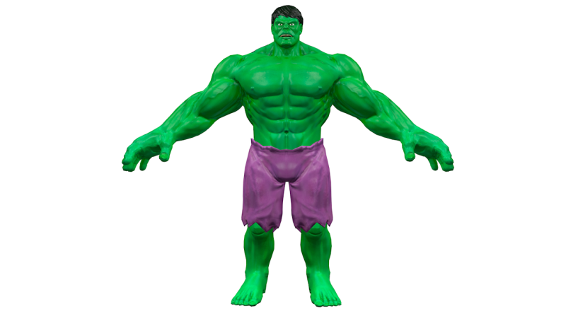 Hulk Low Poly 3D Model .c4d .max .obj .3ds .fbx .stl .blend