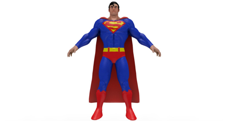 Superman basso poli Modello 3D .c4d .max .obj .3ds .fbx .stl .blend 