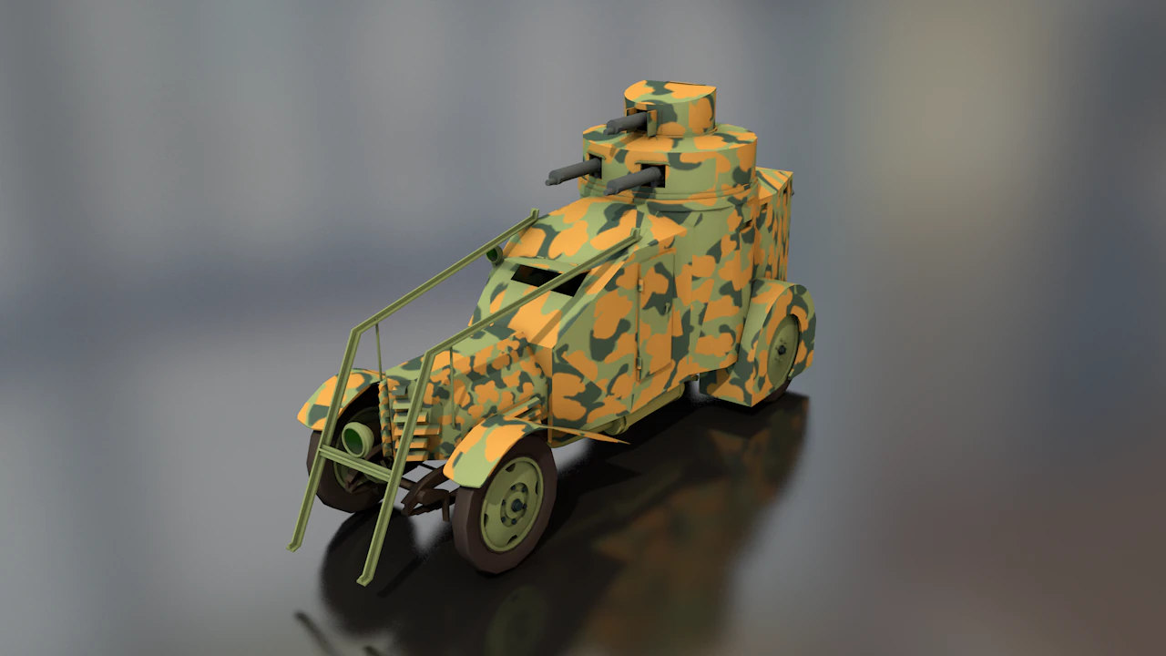 Lancia Ansaldo 1ZM Italian Military Truck 3D Model .c4d .max .obj .3ds .fbx .stl .blend 