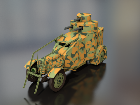Lancia Ansaldo 1ZM Italian Military Truck 3D Model