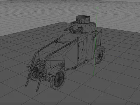 Lancia Ansaldo 1ZM Italian Military Truck 3D Model