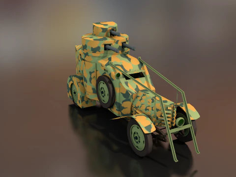 Lancia Ansaldo 1ZM Italian Military Truck 3D Model