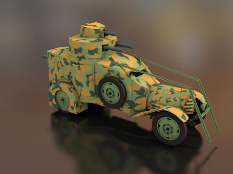 Lancia Ansaldo 1ZM Italian Military Truck 3D Model