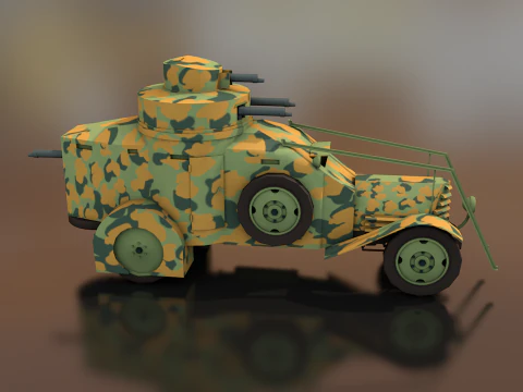 Lancia Ansaldo 1ZM Italian Military Truck 3D Model
