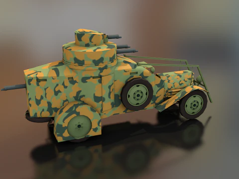 Lancia Ansaldo 1ZM Italian Military Truck 3D Model