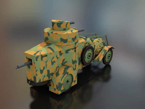 Lancia Ansaldo 1ZM Italian Military Truck 3D Model