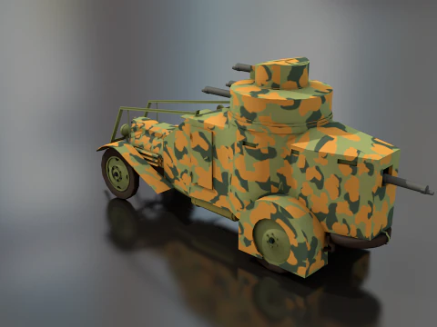 Lancia Ansaldo 1ZM Italian Military Truck 3D Model