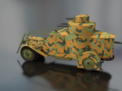 Lancia Ansaldo 1ZM Italian Military Truck 3D Model