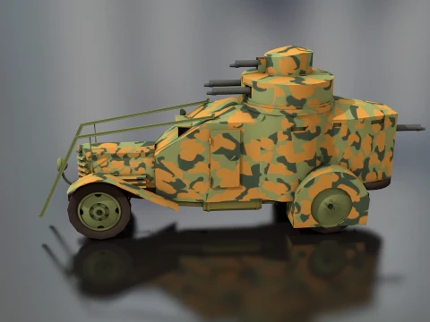 Lancia Ansaldo 1ZM Italian Military Truck 3D Model