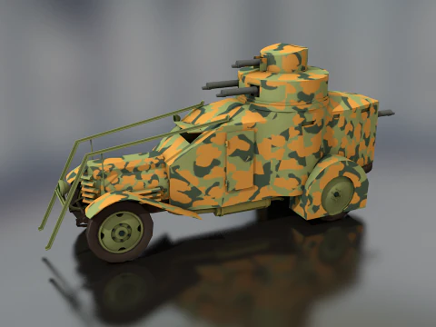 Lancia Ansaldo 1ZM Italian Military Truck 3D Model