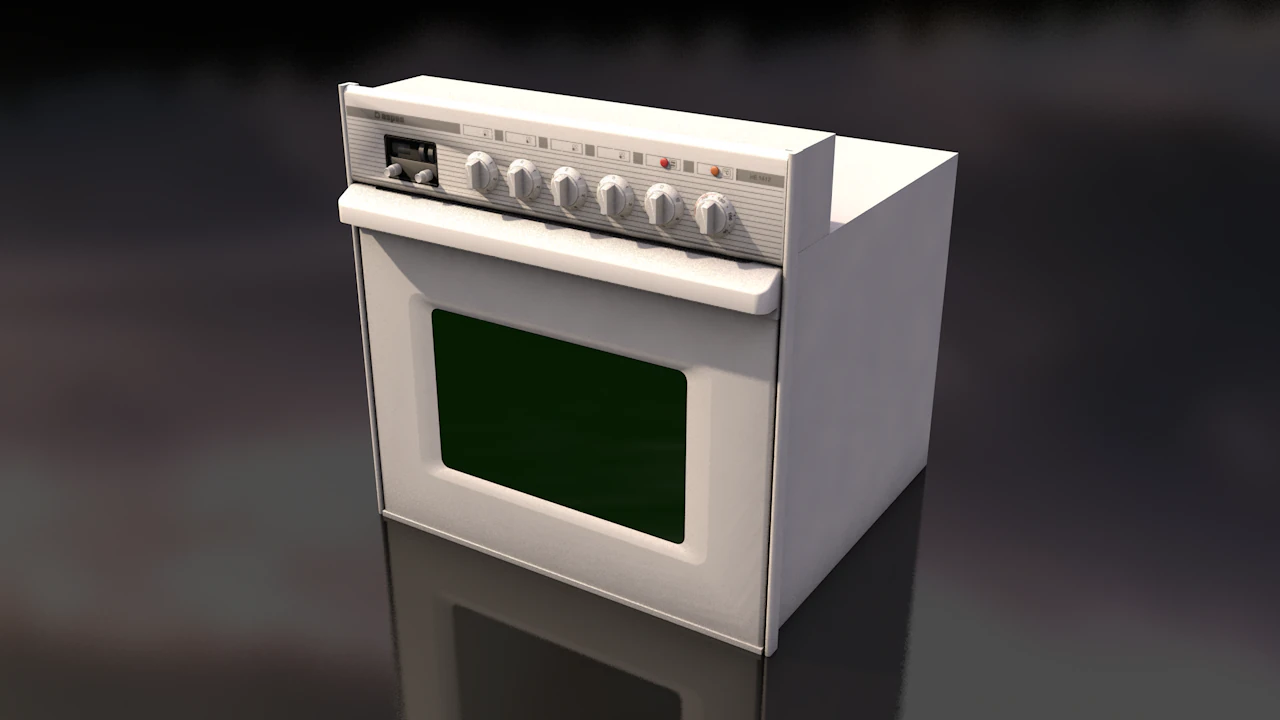 White Oven Stove 3D Model .c4d .max .obj .3ds .fbx .stl .blend