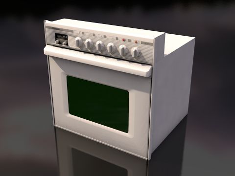 Wei&szlig;er Ofenherd 3D Modell