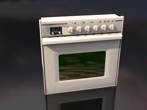 White Oven Stove 3D Model