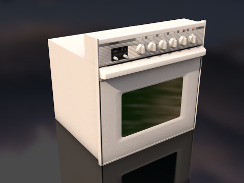 White Oven Stove 3D Model