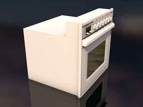 White Oven Stove 3D Model