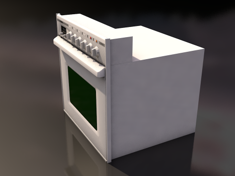 White Oven Stove 3D Model