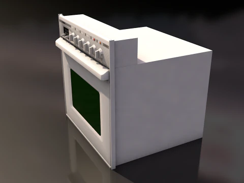 White Oven Stove 3D Model