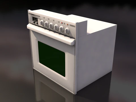 White Oven Stove 3D Model