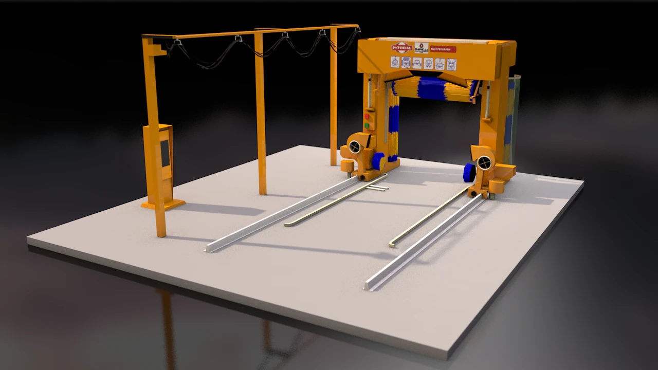 Car Wash Station Center 3D Model .c4d .max .obj .3ds .fbx .stl .blend 