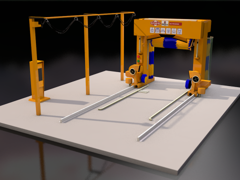 Centre de station de lavage de voiture Modèle 3D