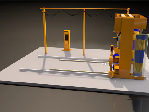 Car Wash Station Center 3D Model