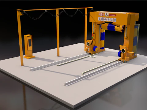 Car Wash Station Center 3D Model