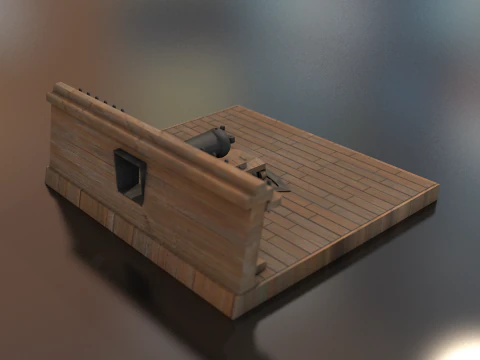 British Carronade Cannon 24 Lb 3D Model