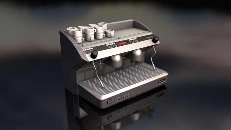 Espresso Coffee Machine 3D Model .c4d .max .obj .3ds .fbx .stl .blend 