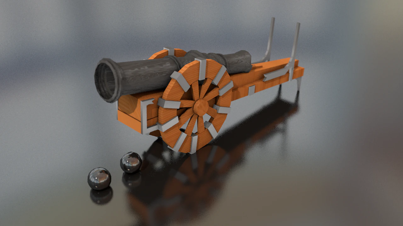 Medieval Cannon 3D Model .c4d .max .obj .3ds .fbx .stl .blend 