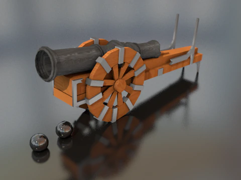 Medieval Cannon 3D Model