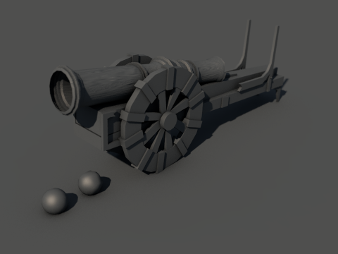 Medieval Cannon 3D Model