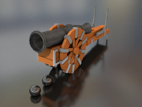 Medieval Cannon 3D Model