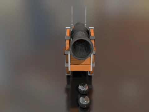 Medieval Cannon 3D Model
