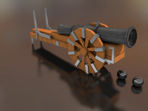 Medieval Cannon 3D Model