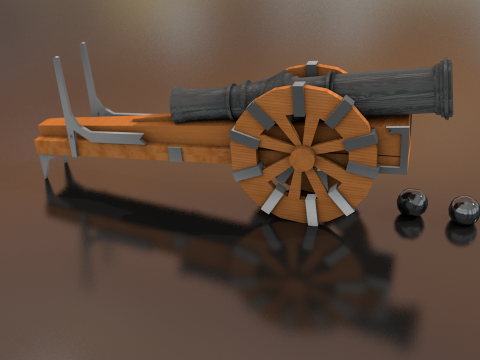 Medieval Cannon 3D Model