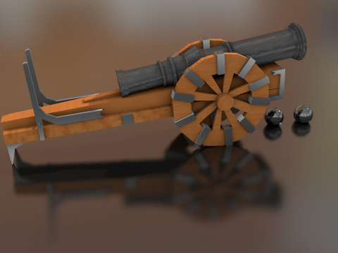Medieval Cannon 3D Model