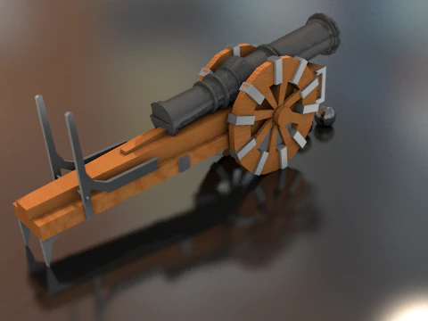 Medieval Cannon 3D Model