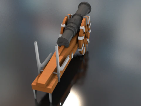 Medieval Cannon 3D Model